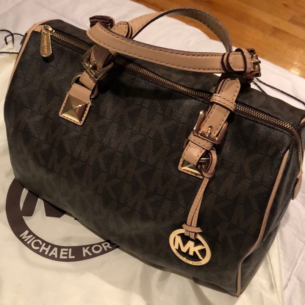 Authentic Brown Michael Kors Speedy Bag
